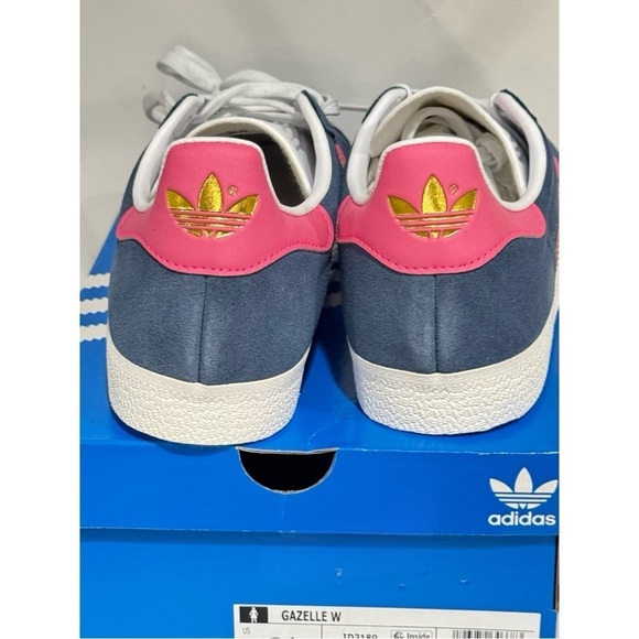 Adidas Gazelle "Ink Lucid Pink" Navy Blue with Pink Suede Sneakers size 6.5 NEW - Picture 11 of 16